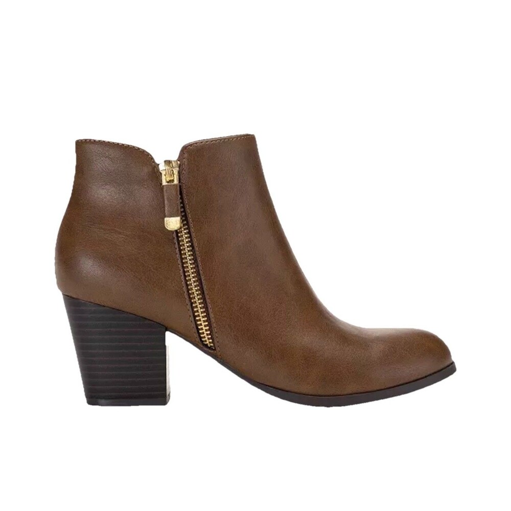 Style & Co Masrinaa Ankle Bootie Cognac Brown Size 10 New
